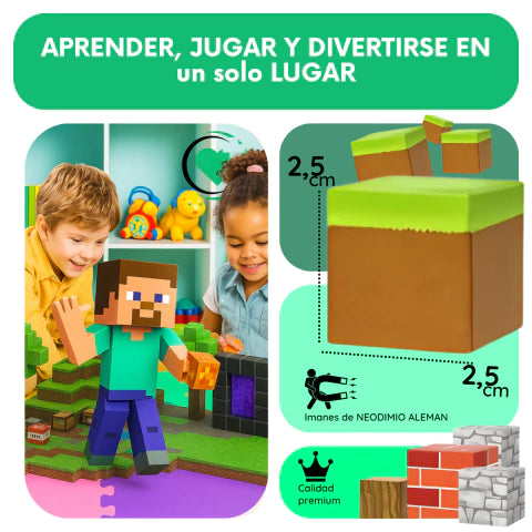 BLOQUES MAGNETICOS VERSION (ALDEA) MINECRAFT BIENESTARACTIVO®
