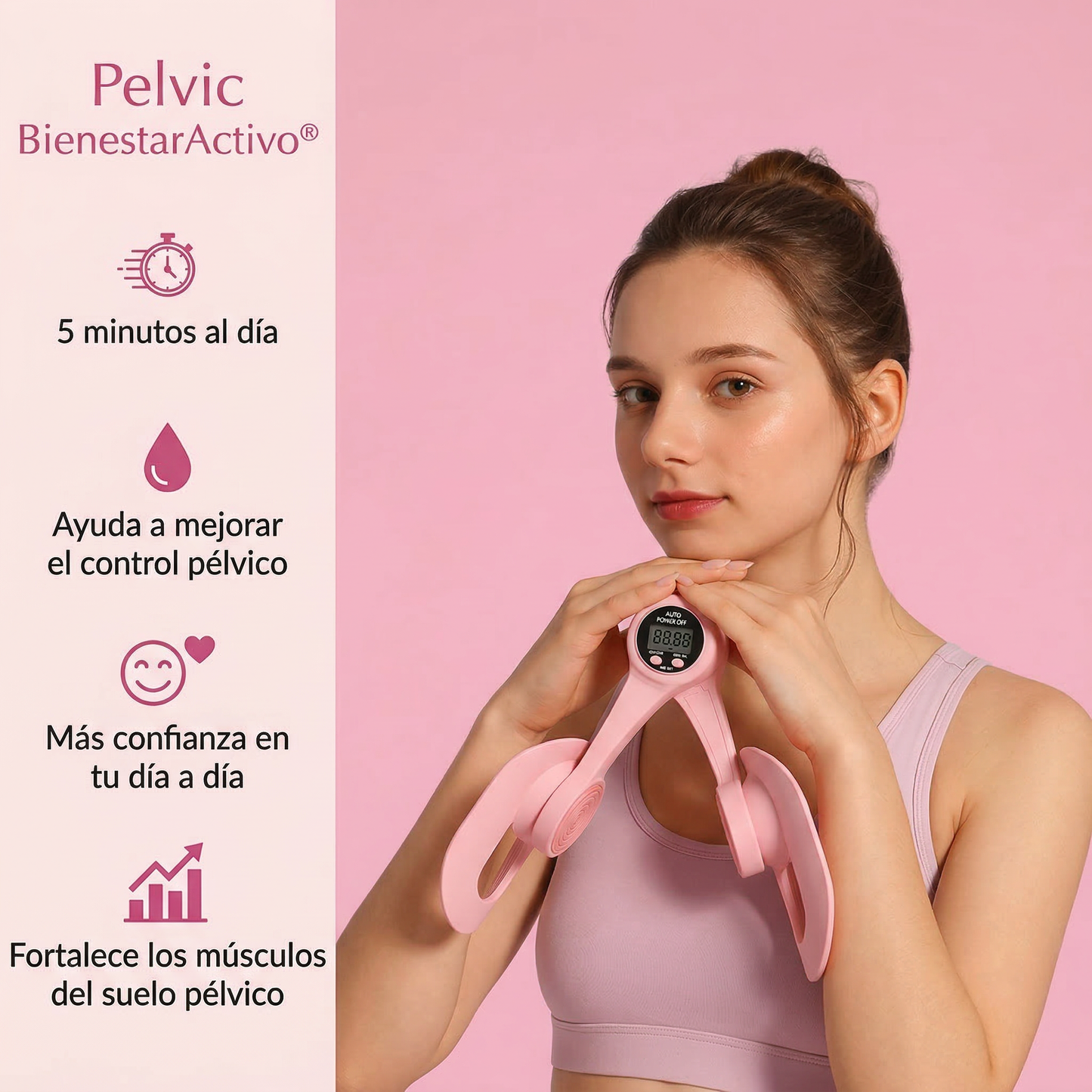 Pelvic BienestarActivo® con Contador de Repeticiones | Ejercitador de Suelo Pélvico y Glúteos