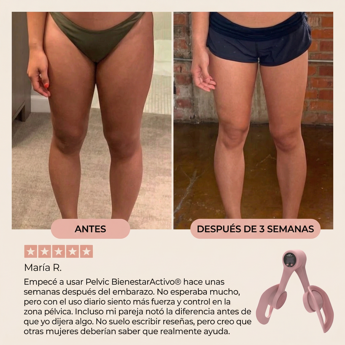 Pelvic BienestarActivo® con Contador de Repeticiones | Ejercitador de Suelo Pélvico y Glúteos