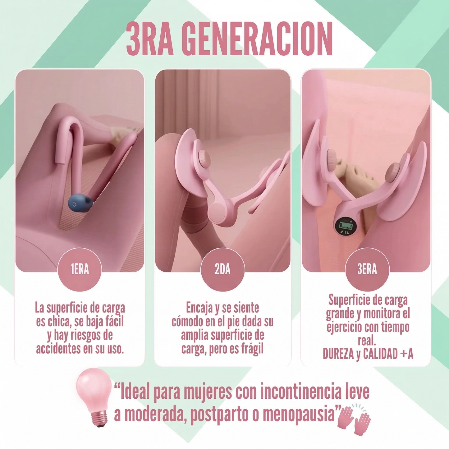 Pelvic BienestarActivo® con Contador de Repeticiones | Ejercitador de Suelo Pélvico y Glúteos