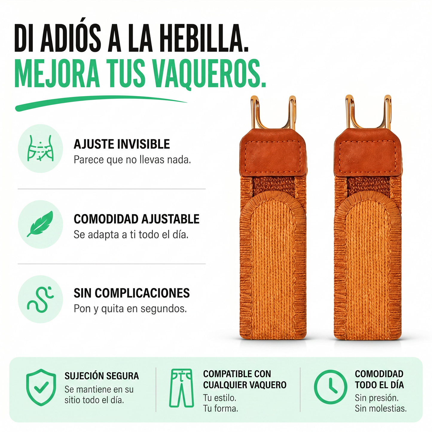 Cinturón sin hebilla – comodidad sin presión