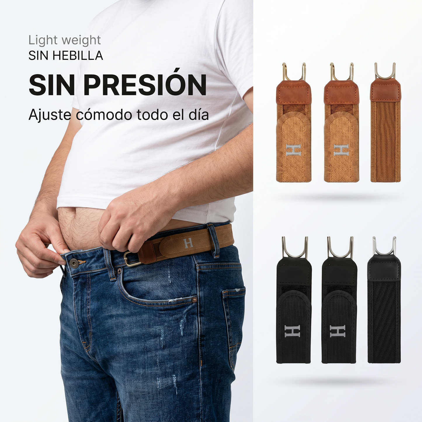 Cinturón sin hebilla – comodidad sin presión
