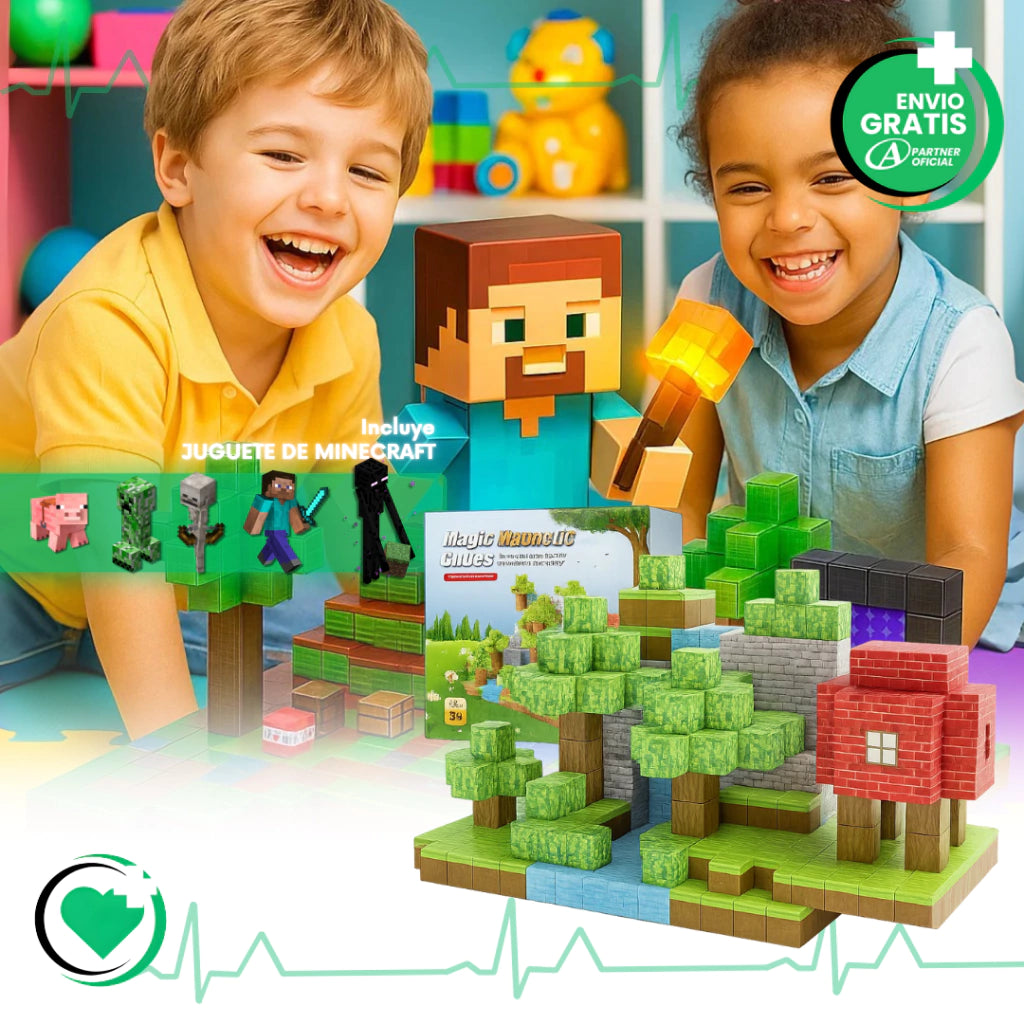 BLOQUES MAGNETICOS VERSION (ALDEA) MINECRAFT BIENESTARACTIVO®